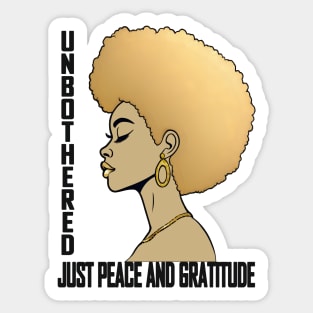 Unbothered Gold Afro Black Queen Anointing Sticker